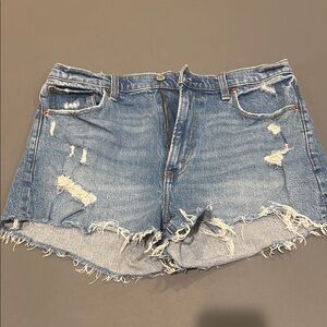 Abercrombie & Fitch Blue Jean Shorts Distressed Raw Hem